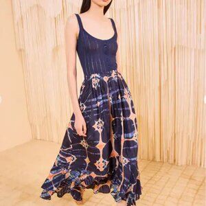 Ulla Johnson High-Low Shibori Print Skirt Orion Size 00